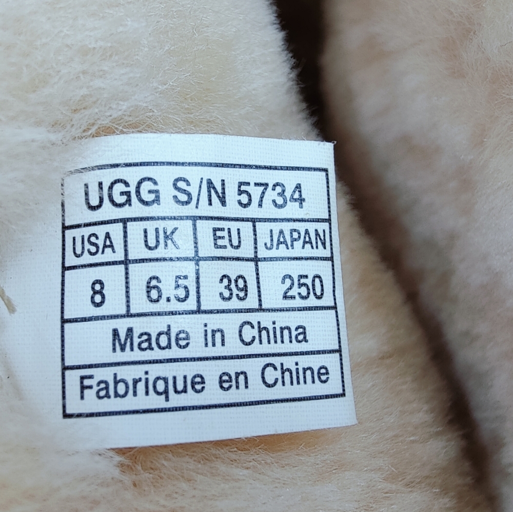 UGG Tall Lace-Back Shearling Boots in Light Beige/Cream - Picture 13 of 14